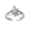 Sterling silver turtle adjustable toe ring